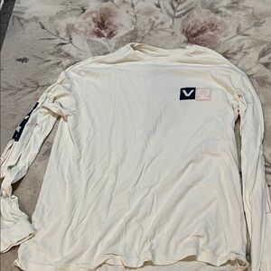 RVCA Men's Cream Long Sleeve Shirt